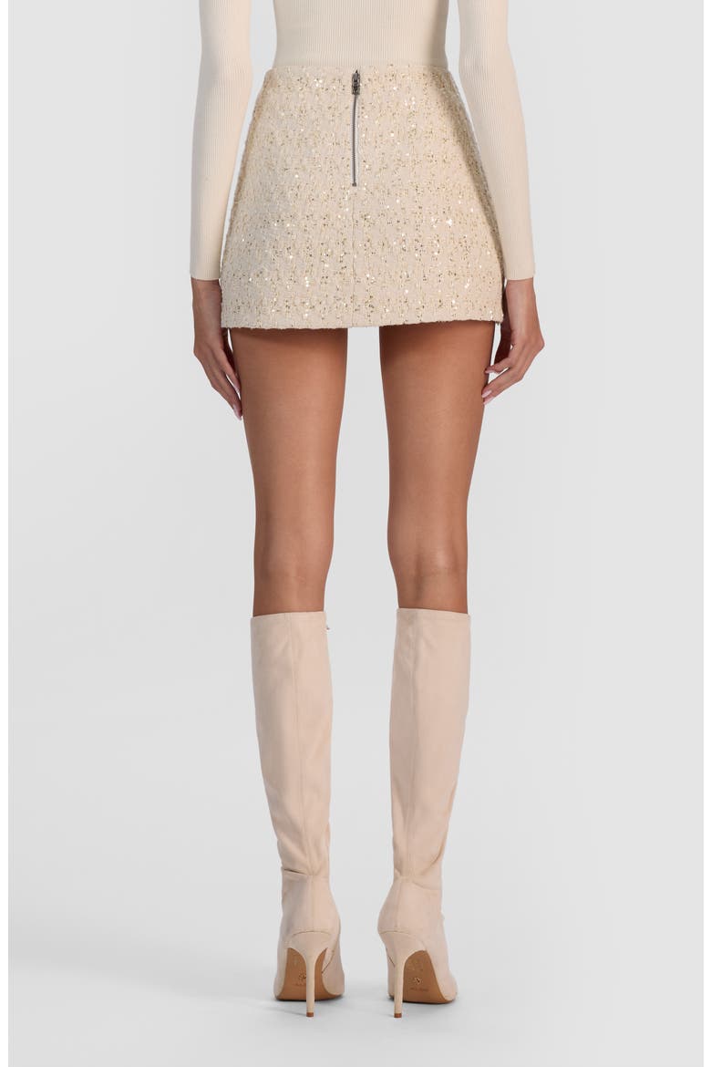 Rubi Metallic Tweed Miniskirt, Alternate, color, NATURAL