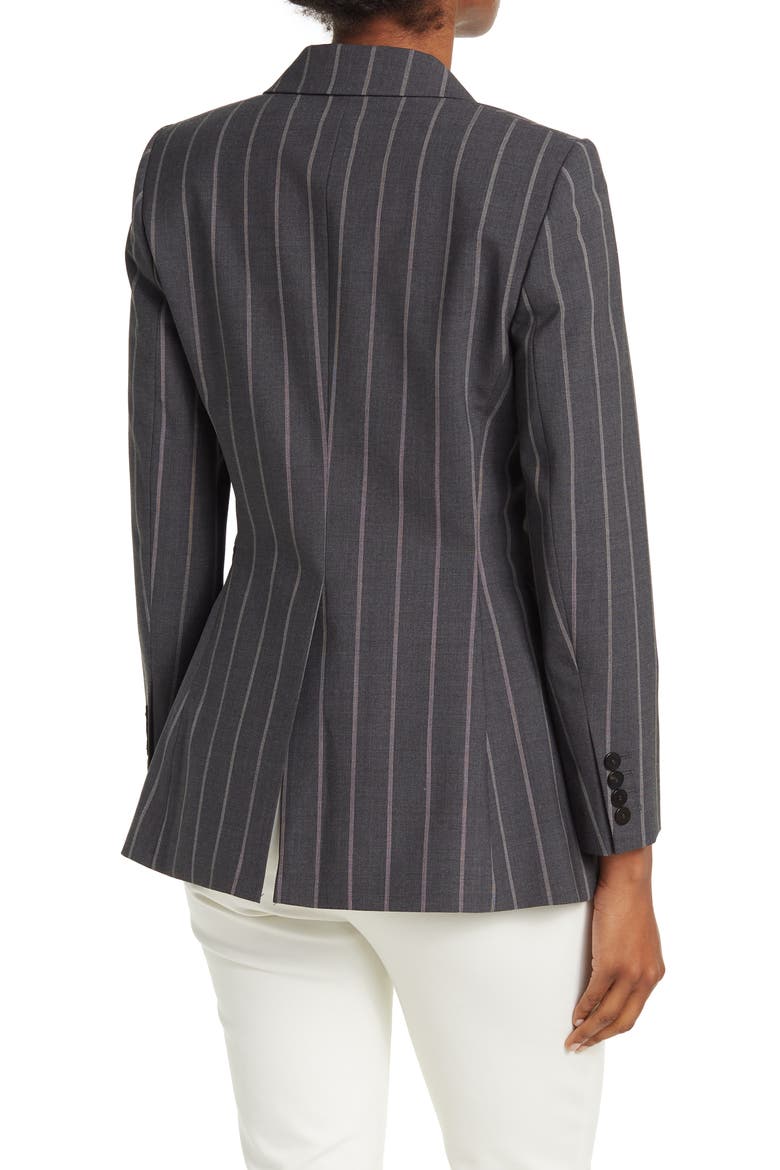 Trace Pinstripe Notch Lapel Blazer, Alternate, color, GREY MULTI