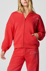 Florence by Mills Crystal Bow Front Zip Hoodie