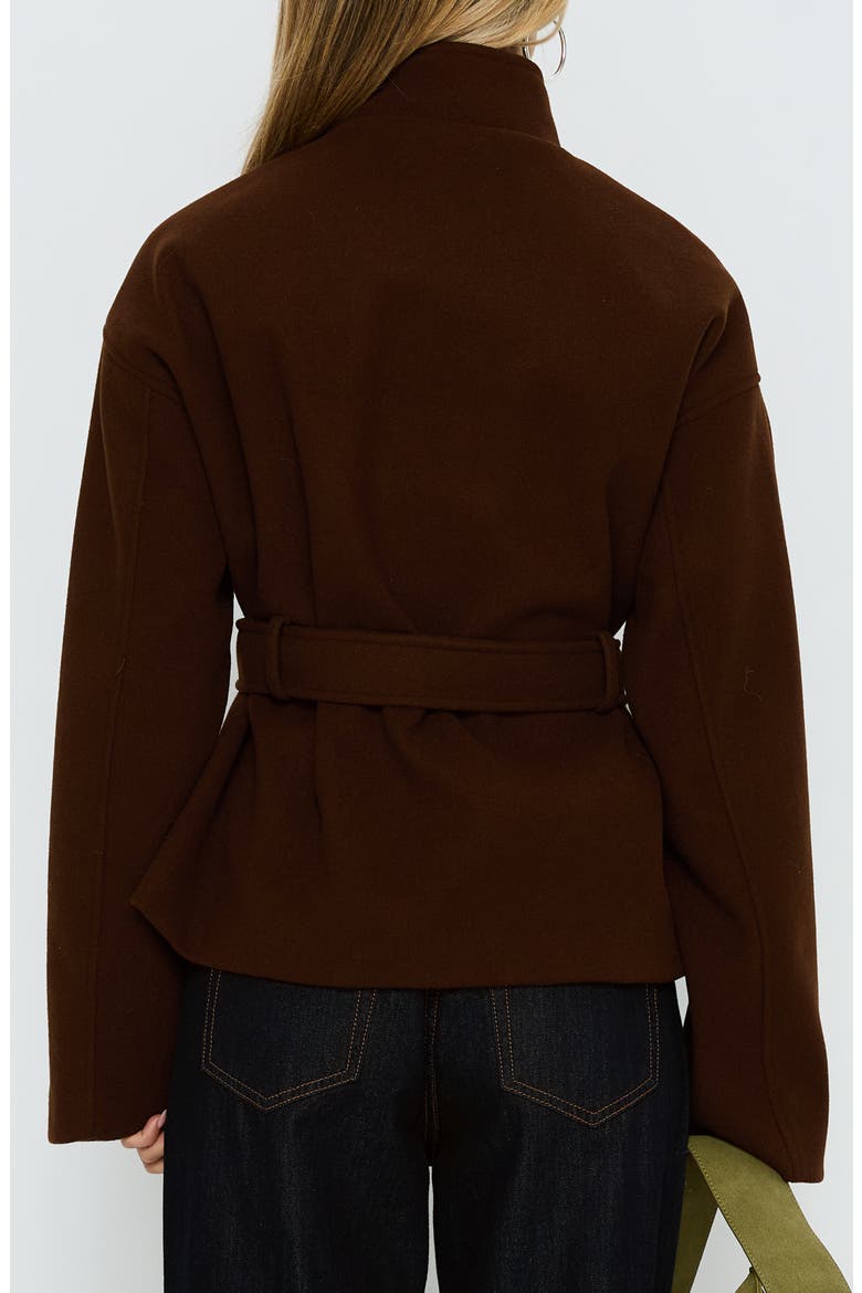 Tameeka Stand Collar Coat, Alternate, color, BROWN