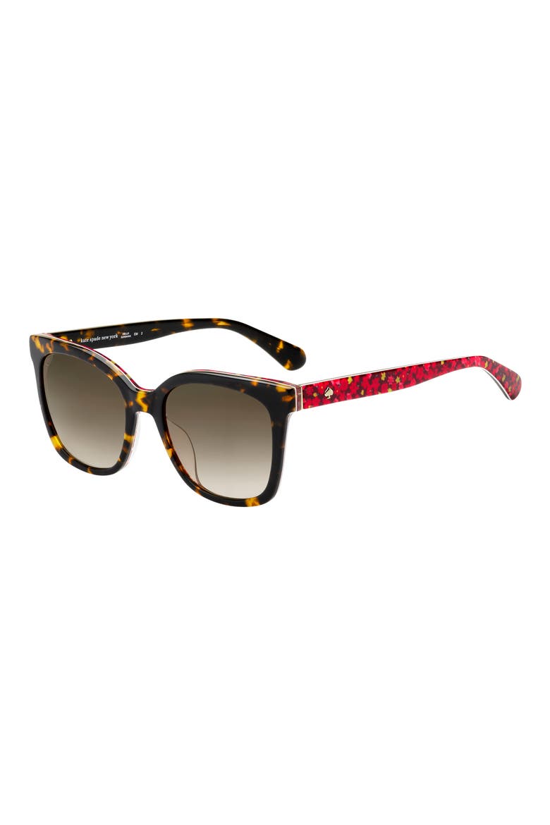 kiya 53mm round sunglasses, Alternate, color, HAVANA PATTERN/ BROWN