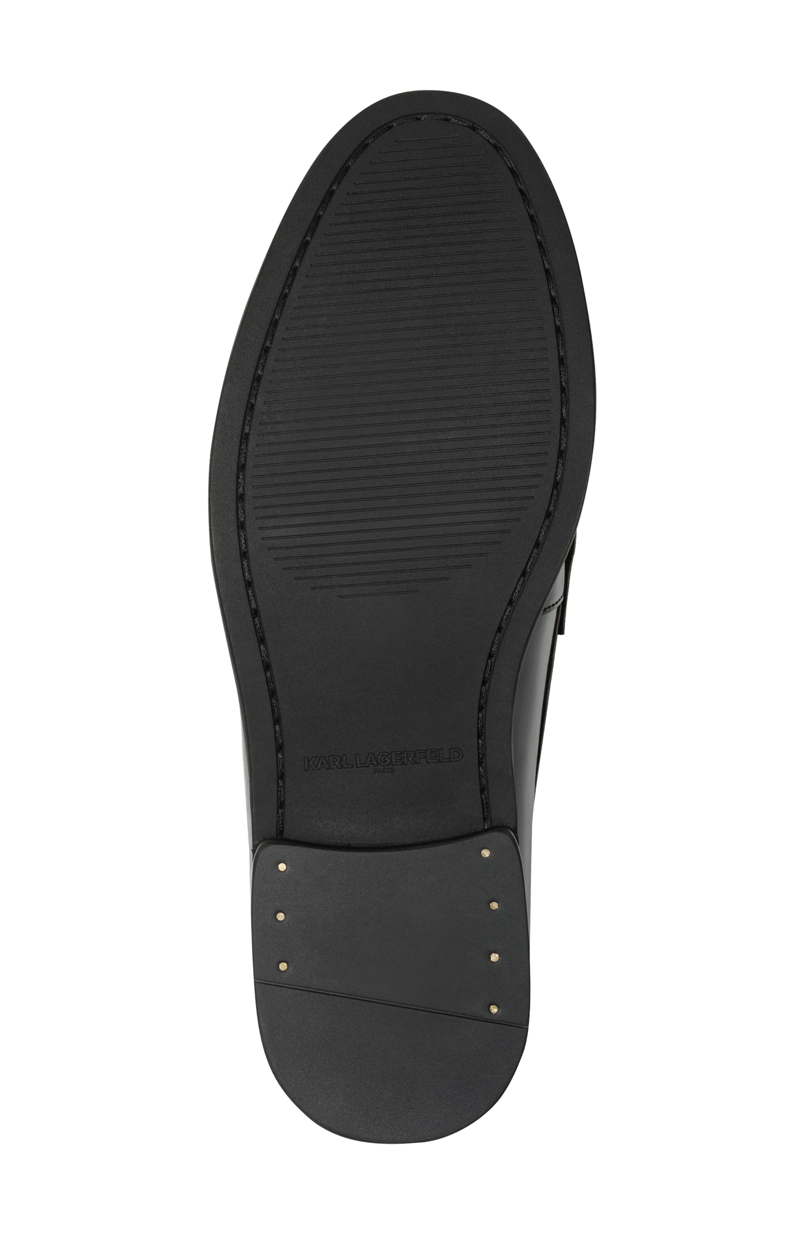 KARL LAGERFELD PARIS Faron Front Embroidered Logo Loafer, Alternate, color, Black