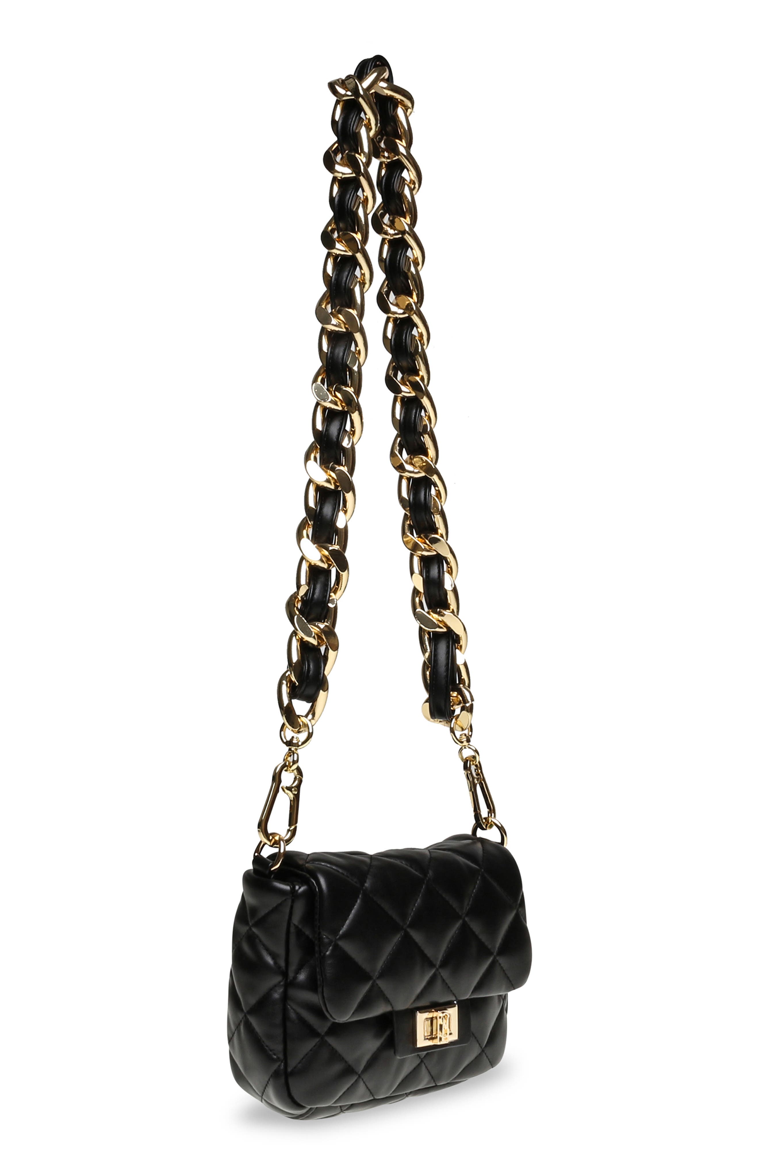 Steve Madden Bheara Quilted Faux Leather Shoulder Bag, Alternate, color, 