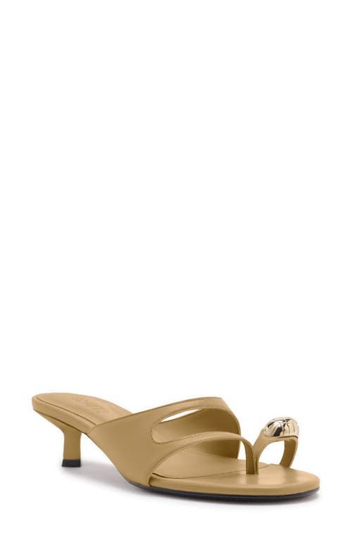 Schutz Elliote Kitten Heel Slide Sandal In Gold