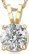 Bliss Diamond Certified 1Ct Round Diamond Solitaire Pendant Gold Necklace Lab Grown