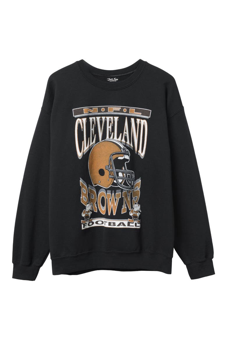 Cleveland Browns Helmet Flea Market Crewneck Sweatshirt, Main, color, BLACK