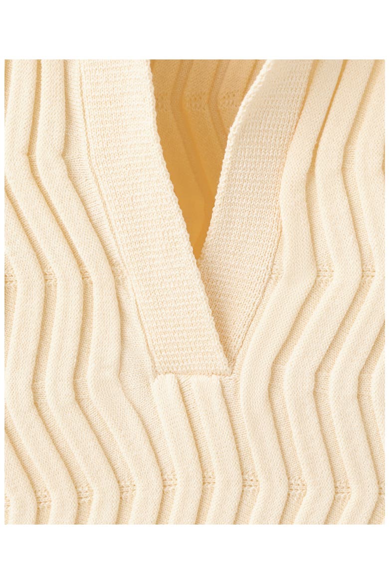 Zigzag Rib Polo Sweater, Alternate, color, ECRU
