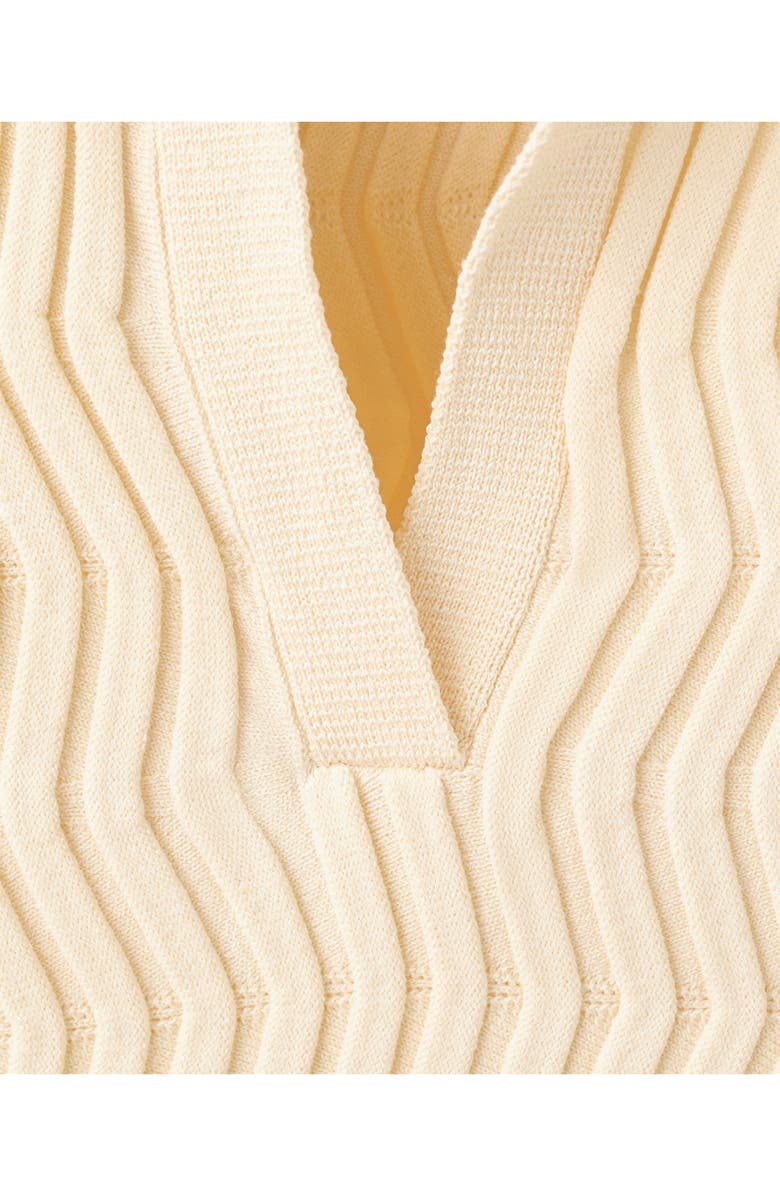 MANGO Zigzag Rib Polo Sweater, Alternate, color, 