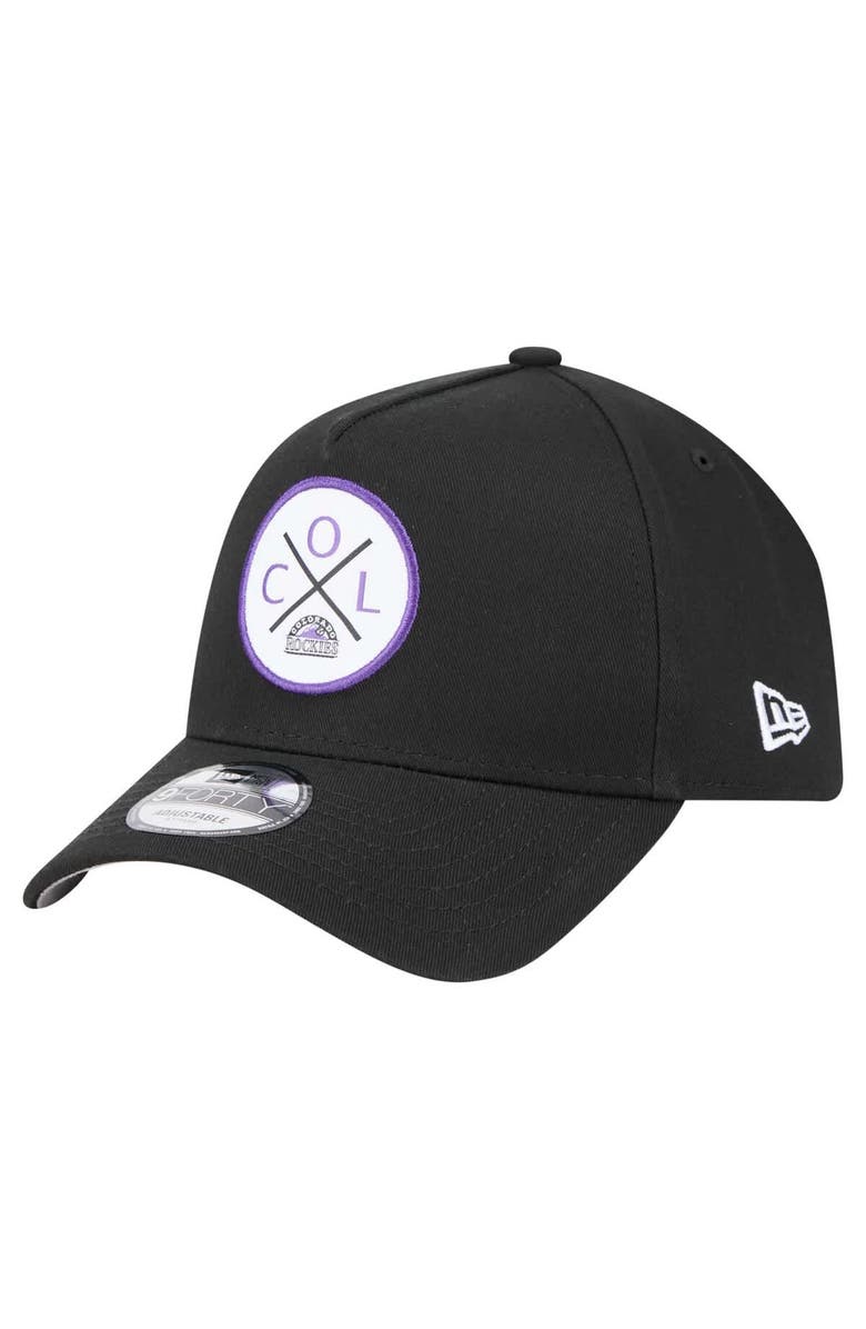 New Era Men's New Era Black Colorado Rockies 9FORTY A-Frame Adjustable Hat, Main, color, Black