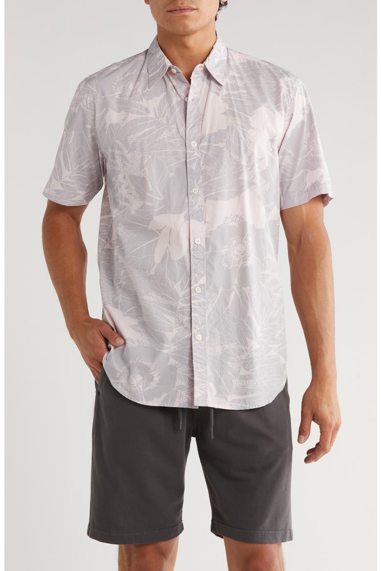 Astor Printed Short Sleeve Shirt, Main, color, ASTER PINK