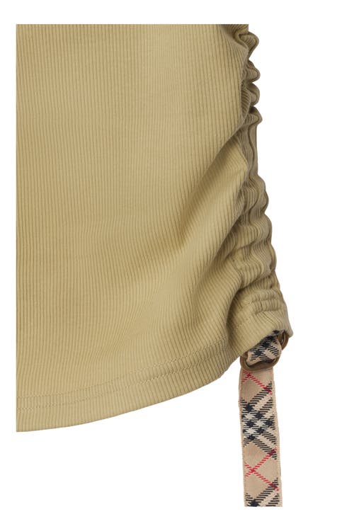 Burberry Check Trim Stretch Cotton Vest In Hemlock