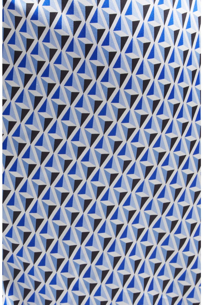 Beachwear Foam Geo Print Silk Scarf, Alternate, color, NAVY