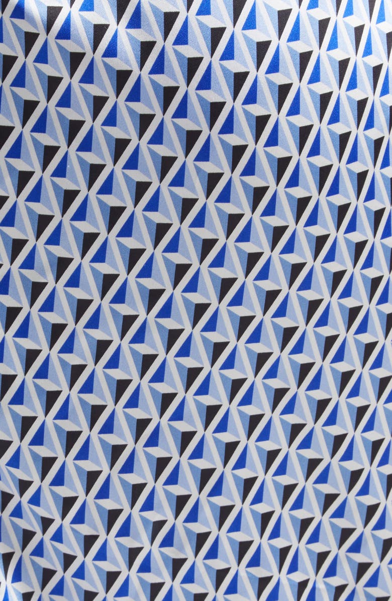 Max Mara Beach Foam Geo Print Silk Scarf, Alternate, color, Navy