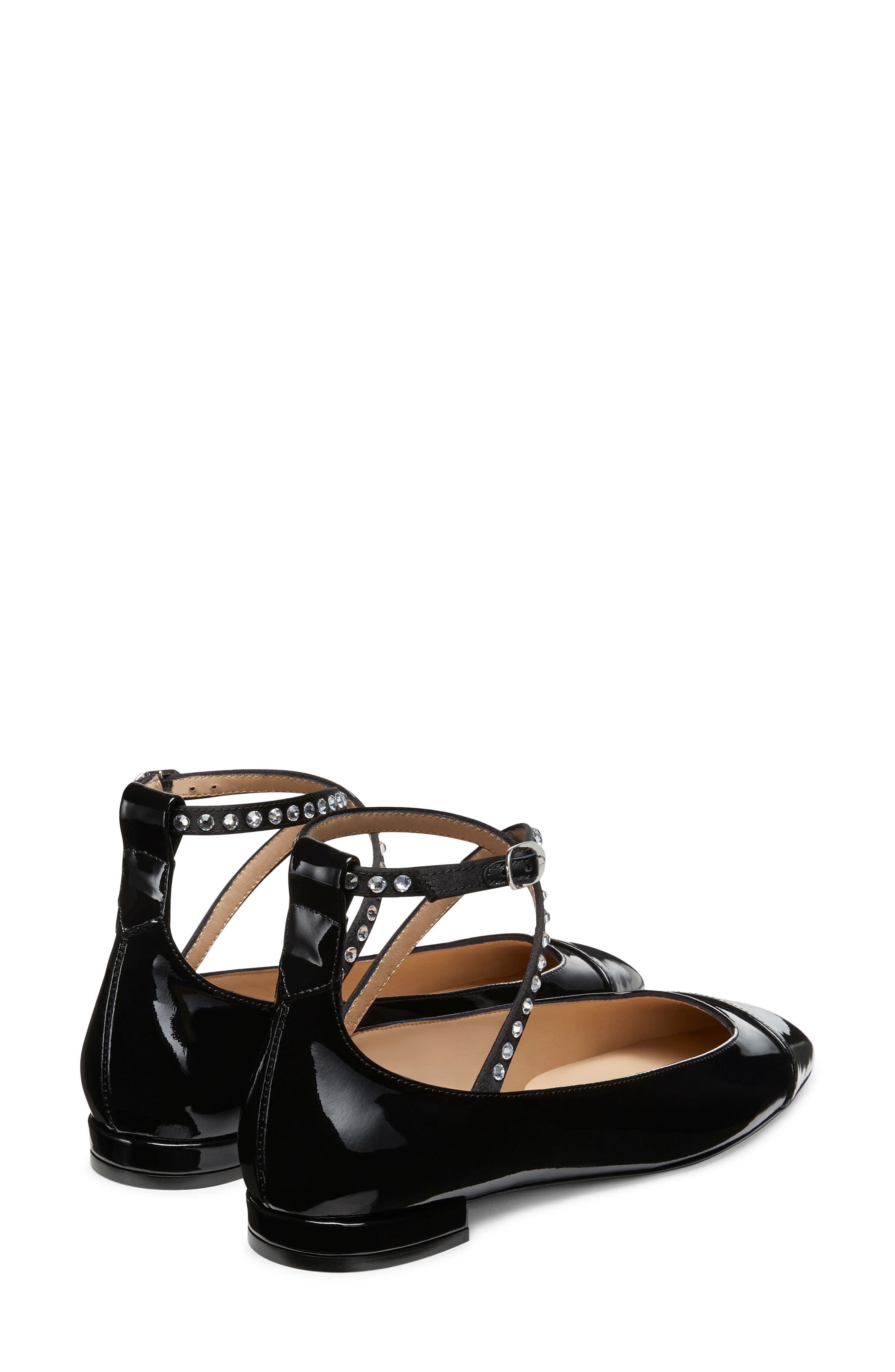 Eden Crystal Embellished Flat, Alternate, color, BLACK/ CLEAR