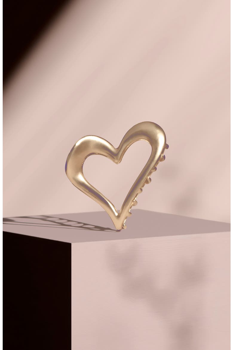 Gilded Romance Heart Claw Clip, Alternate, color, NO COLOR