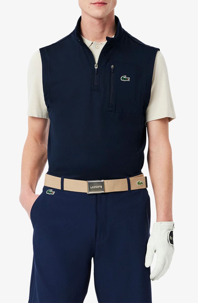 Lacoste Sleeveless Quarter Zip Pullover, Main, color, Navy Blue
