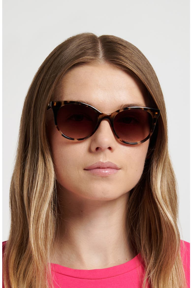karlee 53mm gradient round sunglasses, Alternate, color, HAVANA / BROWN