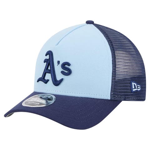 Men's New Era Light Blue/Navy Athletics 2-Tone Color Pack 9FORTY Adjustable Trucker Hat