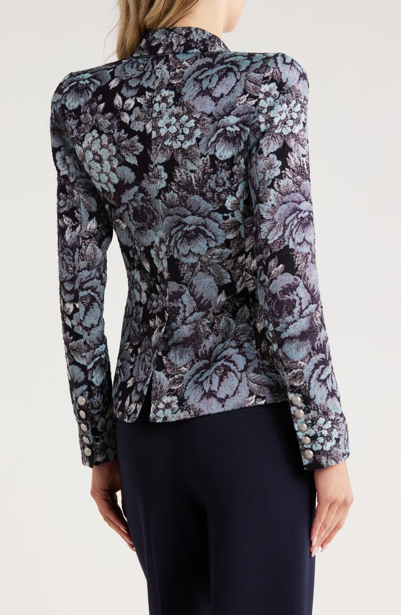 L'AGENCE Bethany Structured Double Breasted Blazer, Alternate, color, Black/ Midnight Floral Mutli