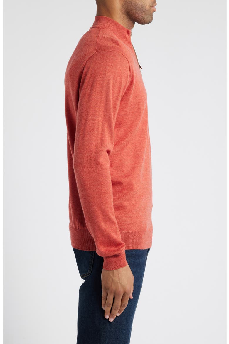 Autumn Crest Wool Blend Quarter Zip Sweater, Alternate, color, BURNT ORANGE