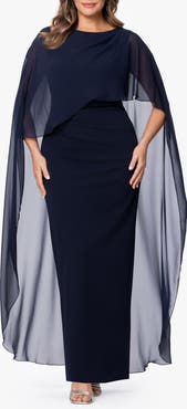 Xscape Evenings Overly Cape Gown