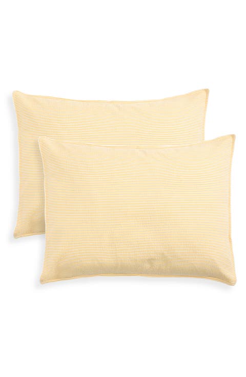Set of 2 Stripe Cotton Seersucker Shams