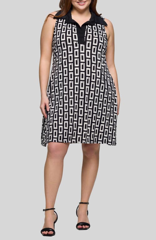24SEVEN COMFORT APPAREL 24SEVEN COMFORT APPAREL JOHNNY COLLAR SLEEVELESS SHIFT DRESS
