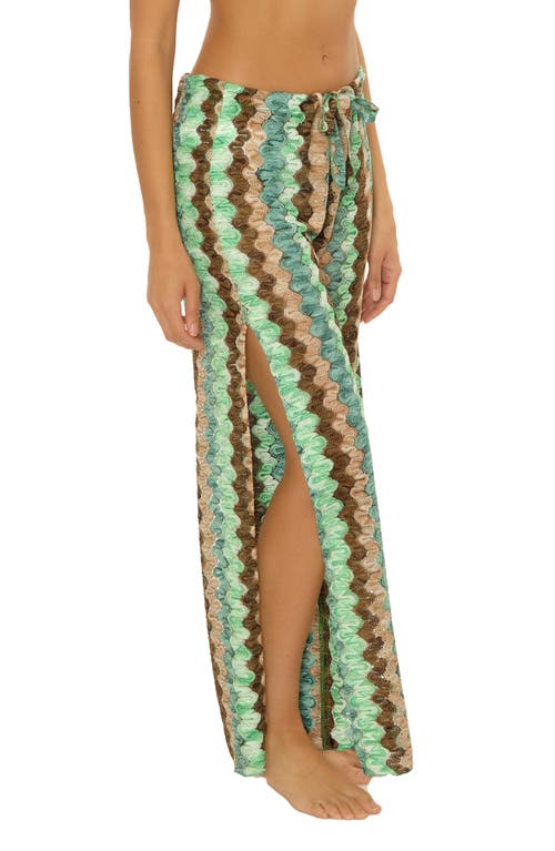 Becca Paradise Open Knit Cover-up Pants In Grass Mult