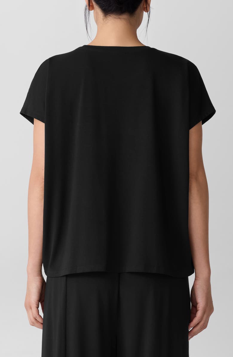 Eileen Fisher Crewneck Wedge Top, Alternate, color, Black