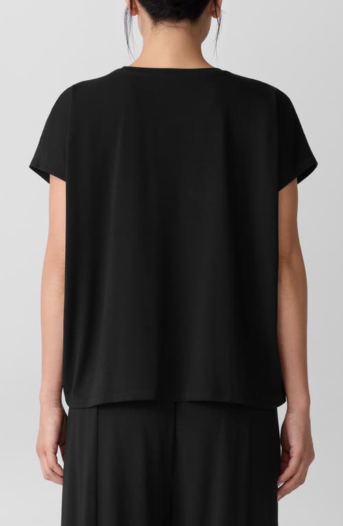 Eileen Fisher Crewneck Wedge Top In Black