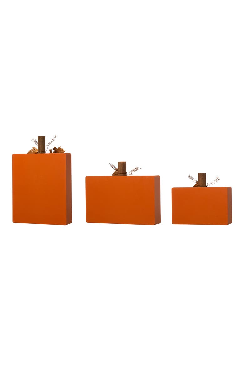 3PK Fall Wooden Pumpkin Table Decors, Alternate, color, Orange
