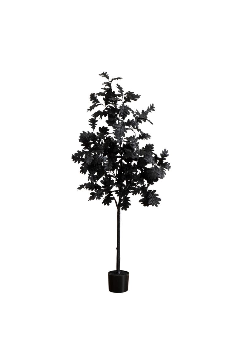 5-ft Artificial Halloween Black Oak Tree, Main, color, Black