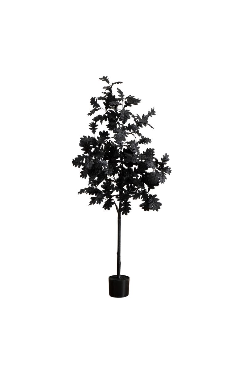 NEARLY NATURAL 5-ft Artificial Halloween Black Oak Tree, Main, color, Black