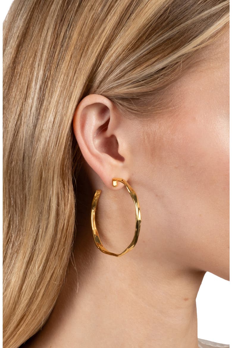 Brut Skinny Hoop Earrings, Alternate, color, GOLD