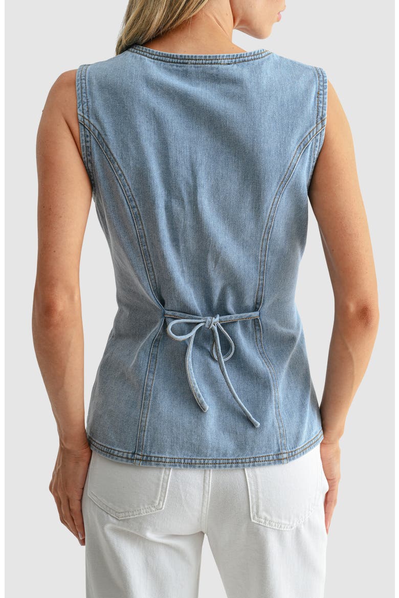 Button Front Denim Vest, Alternate, color, DENIM