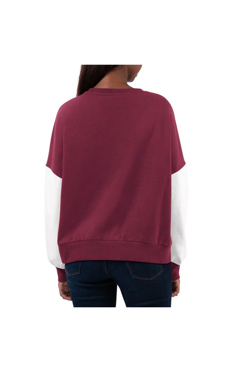G-III 4HER BY CARL BANKS Women's G-III 4Her by Carl Banks Maroon/White Virginia Tech Hokies Team Pride Colorblock Pullover Sweatshirt, Alternate, color, Maroon