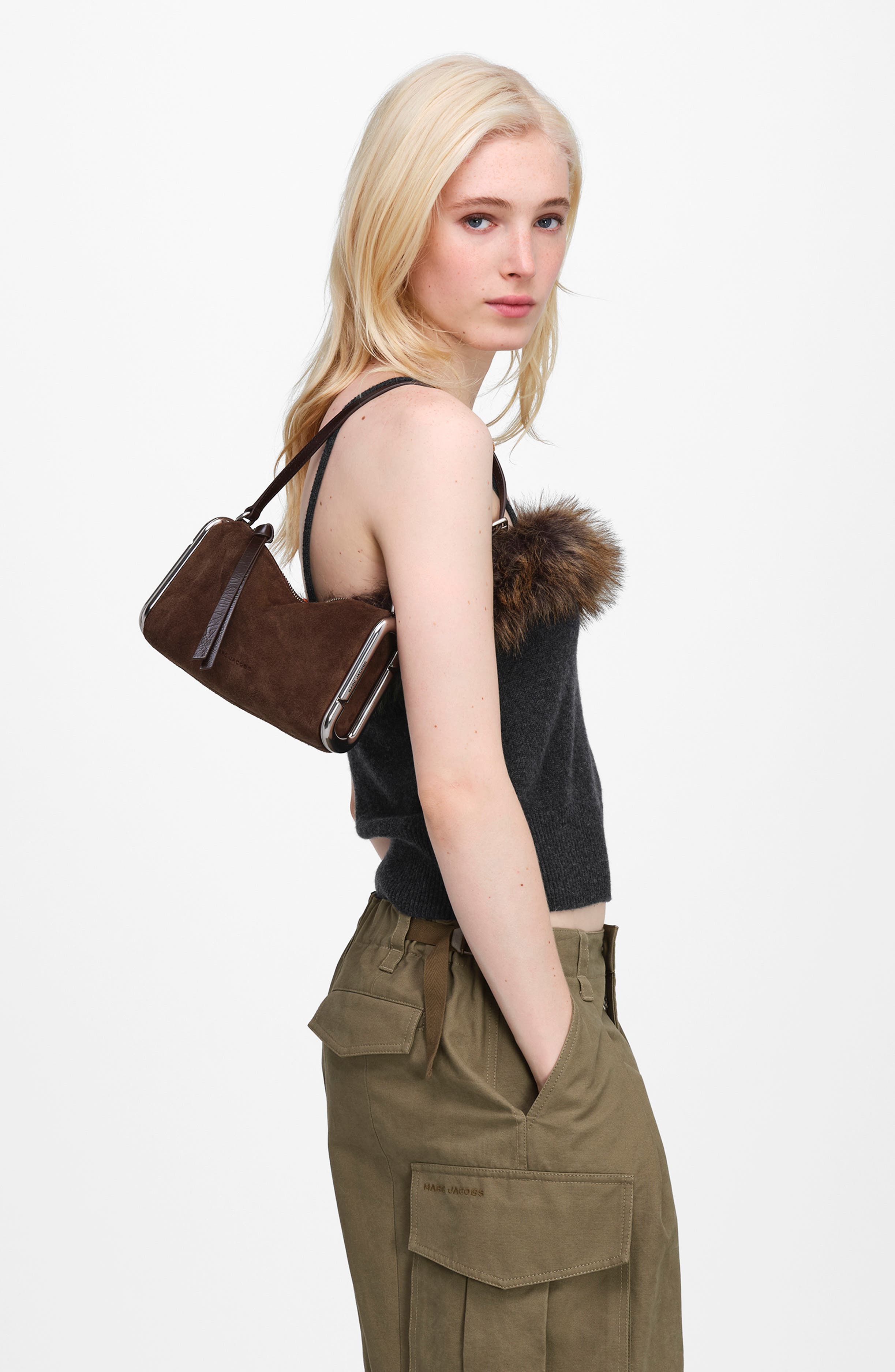 Small Scene Shoulder Bag, Alternate, color, DARK BROWN
