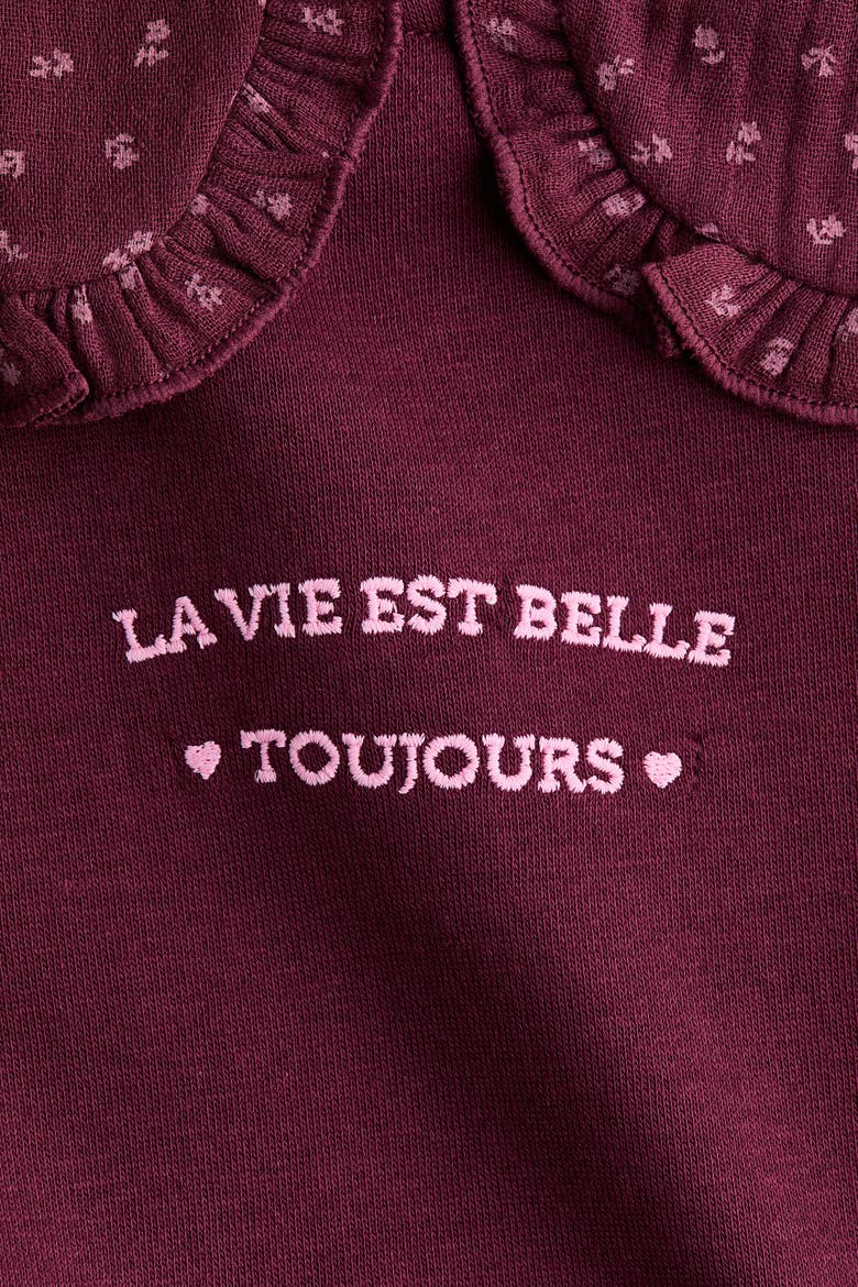 Sweatshirt With Collar, Alternate, color, Plum/floral