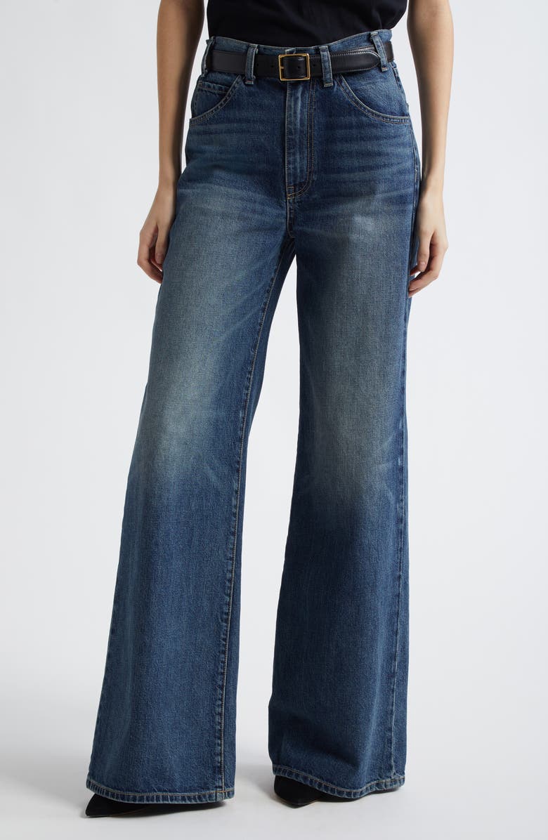 Nili Lotan Salome Wide Leg Jeans, Main, color, Simon Wash