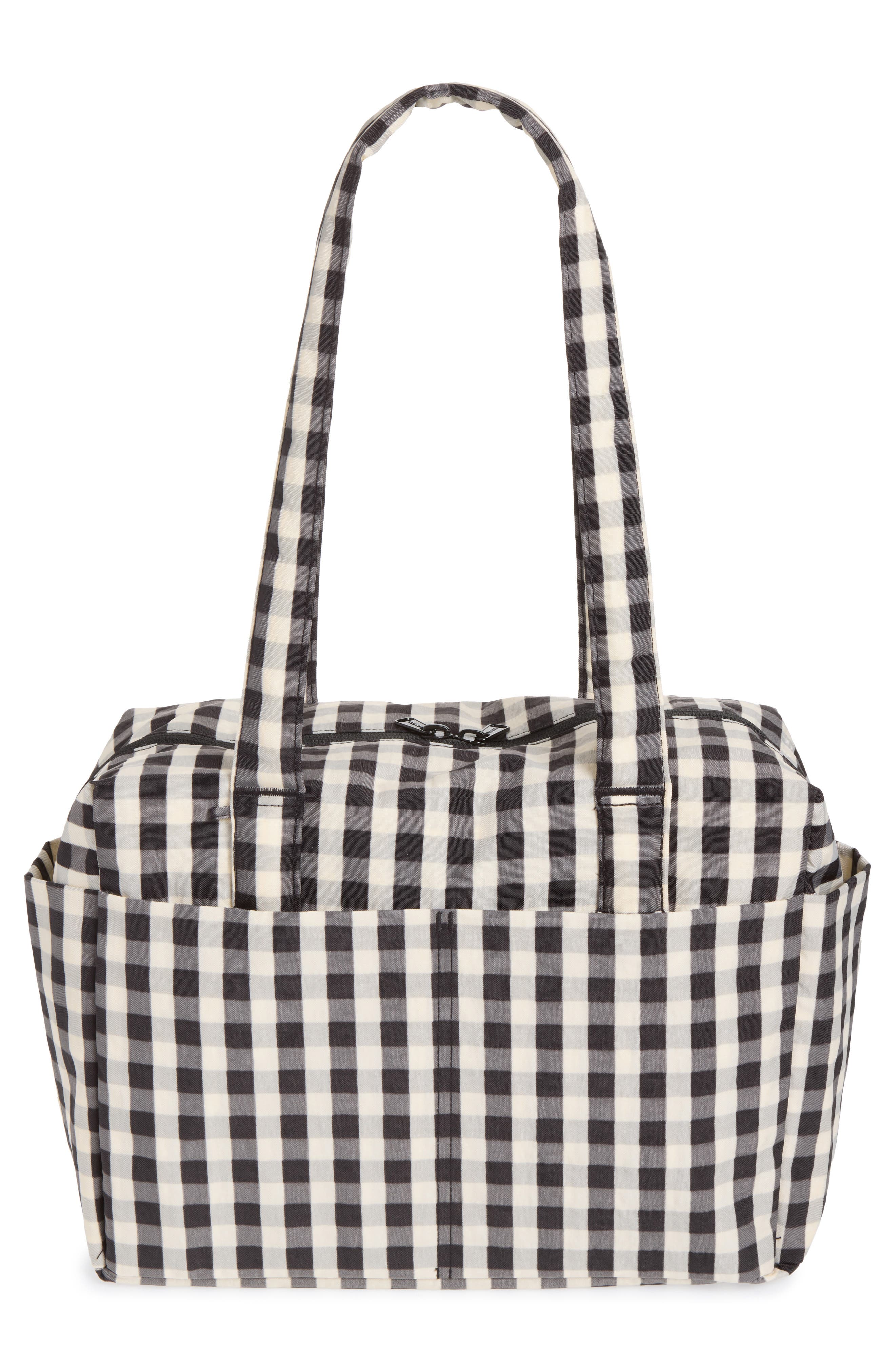Everyday Cloud Bag, Alternate, color, BLACK AND CREAM GINGHAM