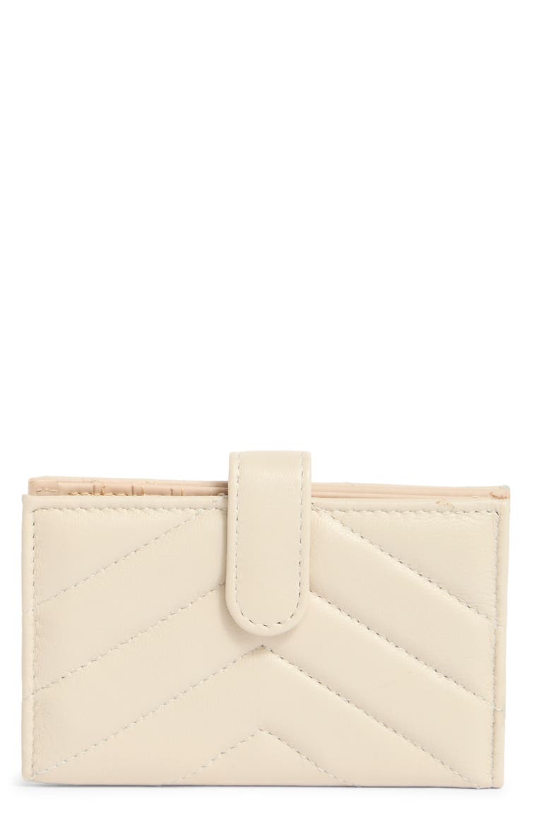 Debbie Quilted Card Case, Main, color, BONE