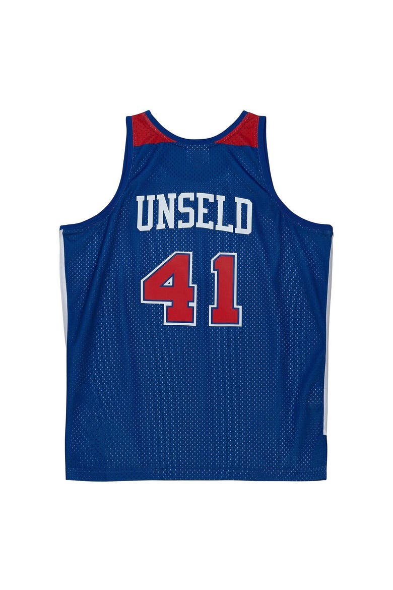 Men's Mitchell & Ness Wes Unseld Blue Washington Bullets 1977/78 Hardwood Classics Swingman Jersey, Alternate, color, Blue