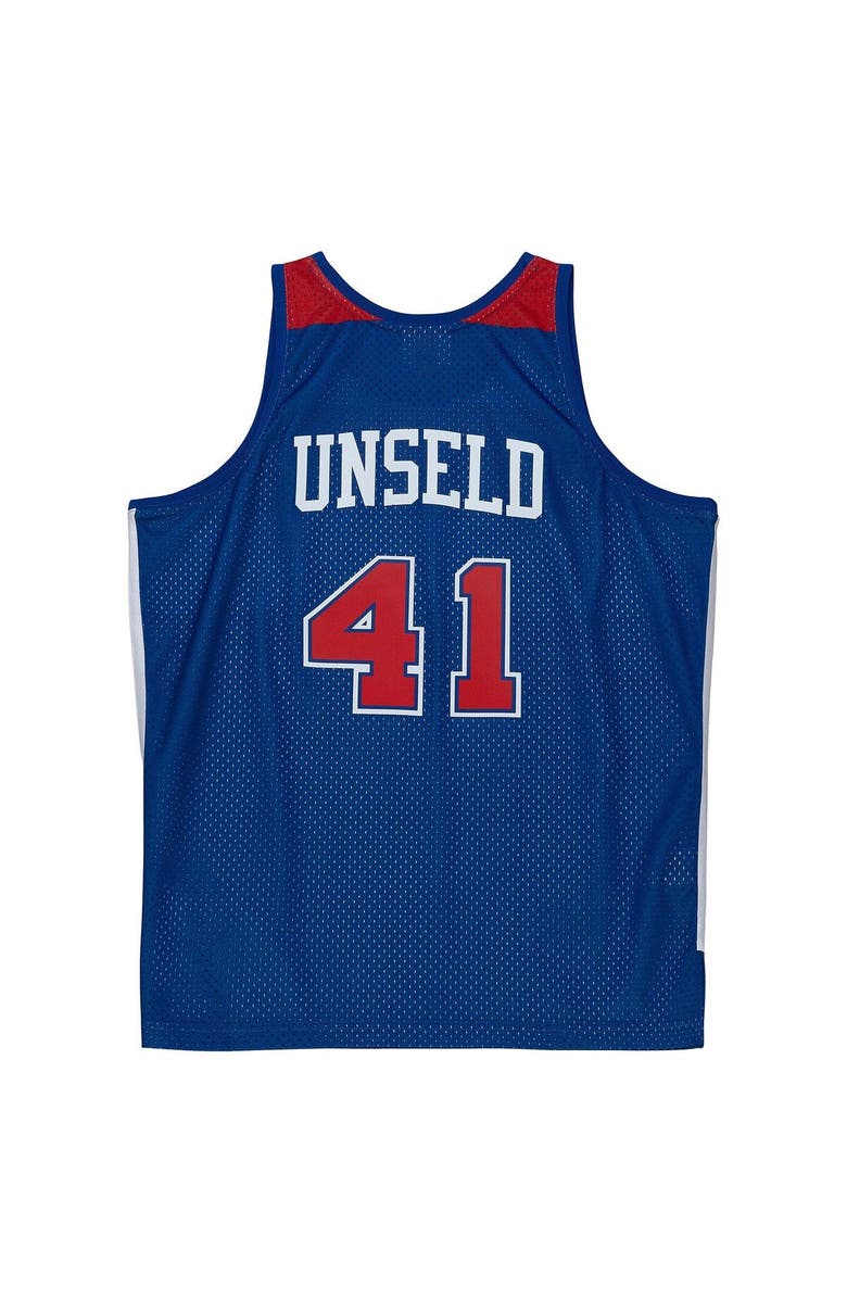 Mitchell & Ness Men's Mitchell & Ness Wes Unseld Blue Washington Bullets 1977/78 Hardwood Classics Swingman Jersey, Alternate, color, Blue