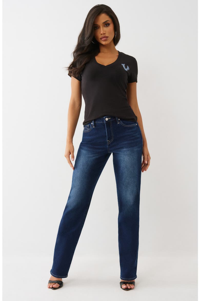 Sarah High Rise Straight Leg Jeans, Alternate, color, DARK MAHOGANY WOOD WASH