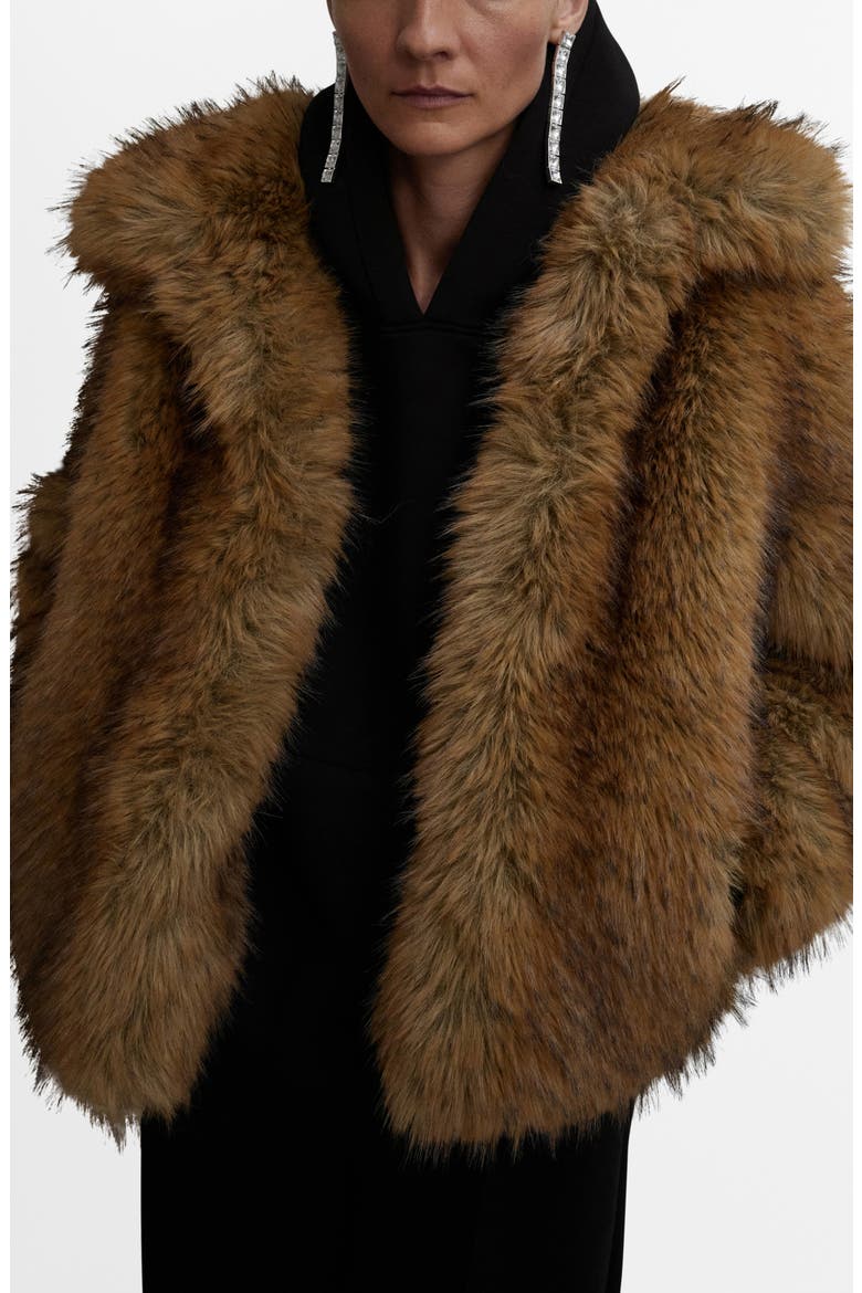 Selection Faux Fur Jacket, Main, color, BROWN
