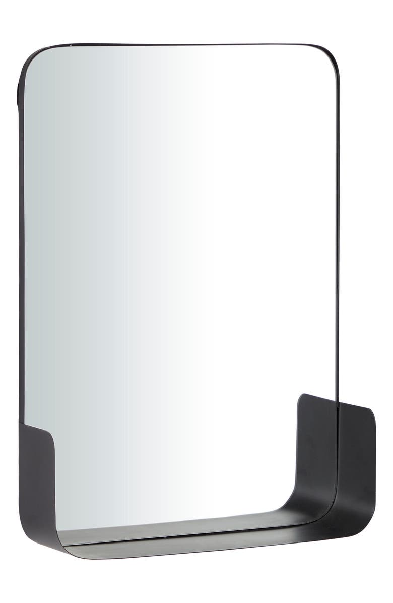 VIVIAN LUNE HOME Mirrored Wall Shelf, Alternate, color, Black