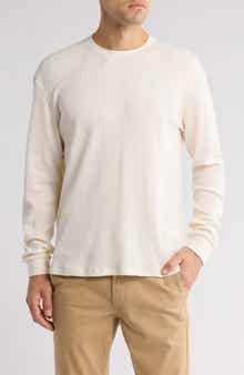 Crewneck Waffle Knit Long Sleeve T-Shirt