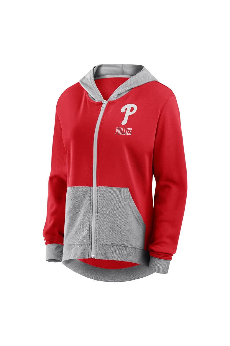 Women's Fanatics  Red Philadelphia Phillies Hit It French Terry Full-Zip Hoodie, Alternate, color, Red