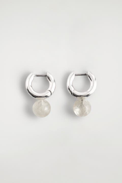 Beaded Huggie Hoop Earrings
