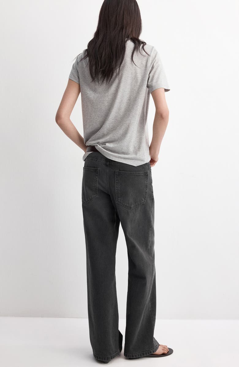 MANGO Low Rise Wide Leg Jeans, Alternate, color, Black Denim